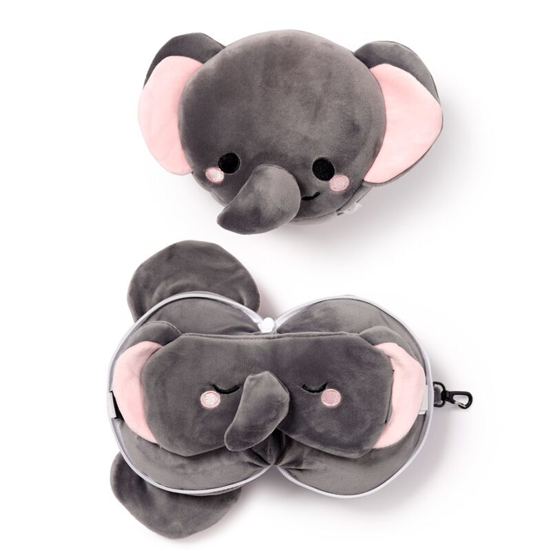 RelaxEazzz Adoramals janvier L'éléphant autour du masque de sommeil du coussin de voyage