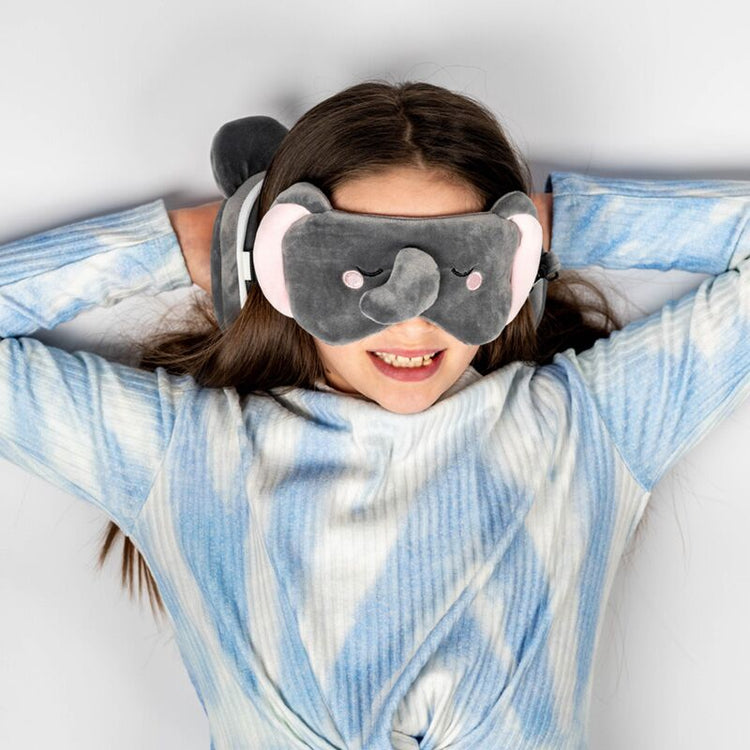 RelaxEazzz Adoramals janvier L'éléphant autour du masque de sommeil du coussin de voyage