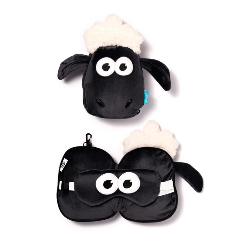 Relaxeazzz Shaun les moutons autour du masque de sommeil du coussin de voyage