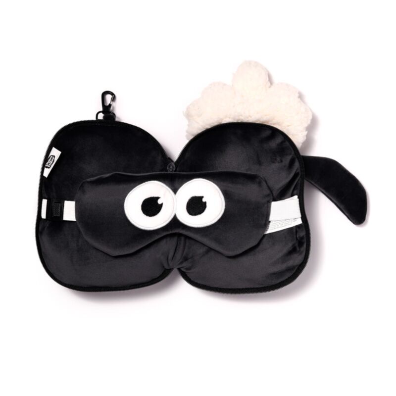 Relaxeazzz Shaun les moutons autour du masque de sommeil du coussin de voyage
