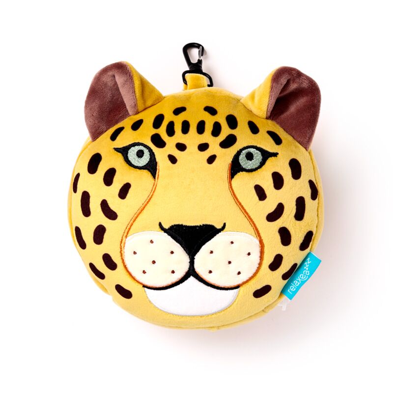 Léopard RelaxEazzz autour du coussin de voyage Masque de sommeil