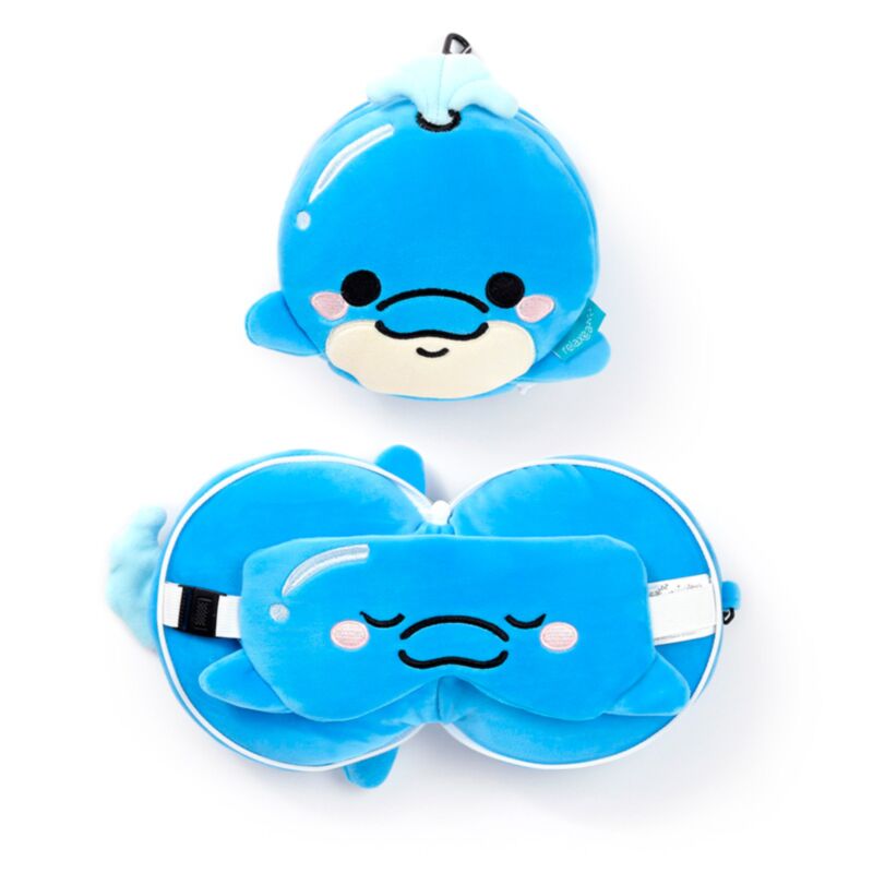 RelaxEazzz adoramals blu le dauphin autour du masque de sommeil de voyage de voyage