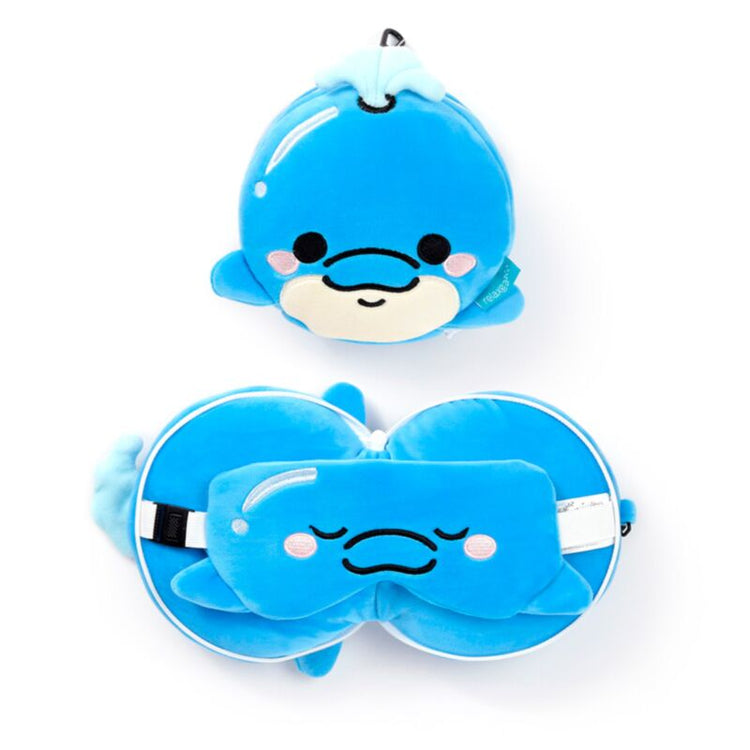 RelaxEazzz adoramals blu le dauphin autour du masque de sommeil de voyage de voyage
