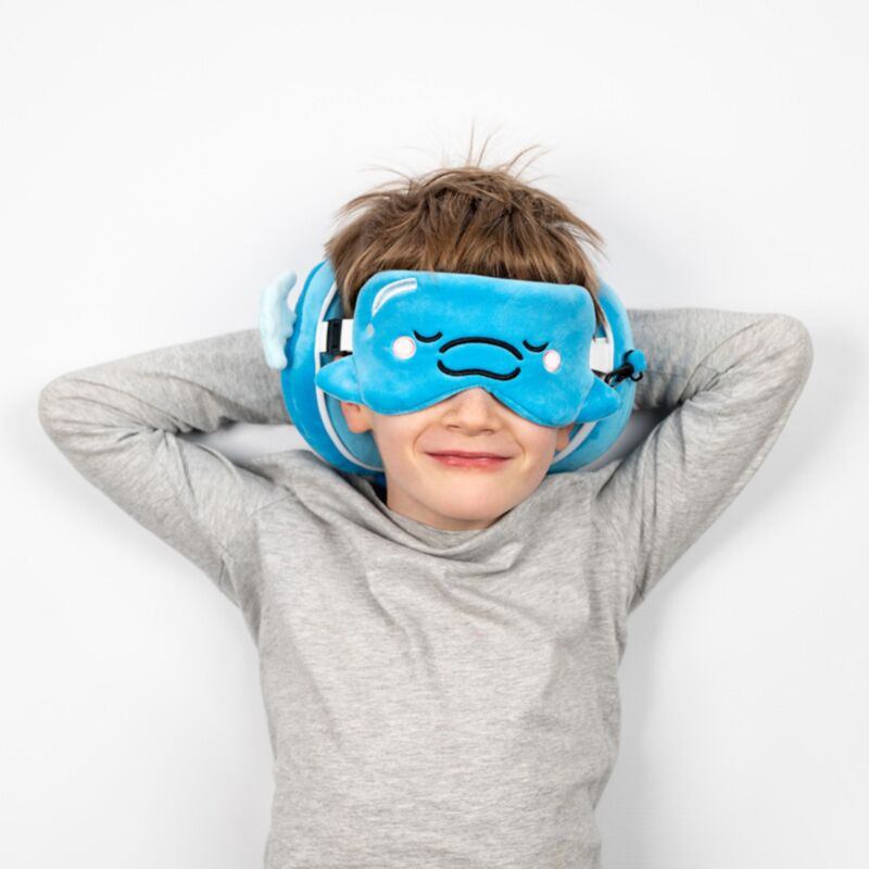 RelaxEazzz adoramals blu le dauphin autour du masque de sommeil de voyage de voyage