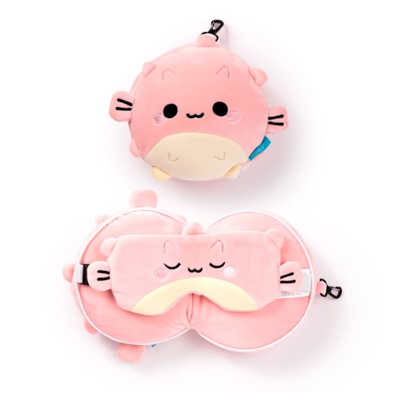 RelaxEazzz Adoramals Buffer la balle poisson autour du masque de sommeil de voyage de voyage
