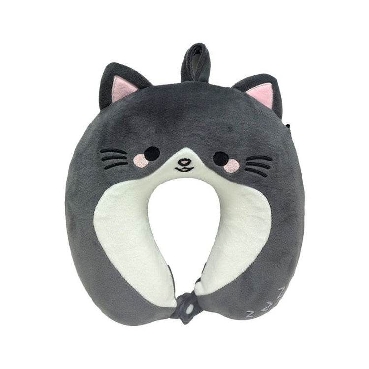 Oreiller de voyage pour enfants Relaxeazzz Adoramals Smudge The Cat