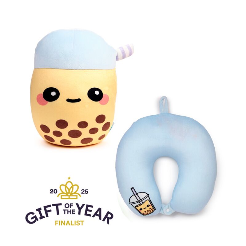 Swapseazzz foodiemals Boba de Bubble Tea Oreiller de voyage en peluche 2 en 1