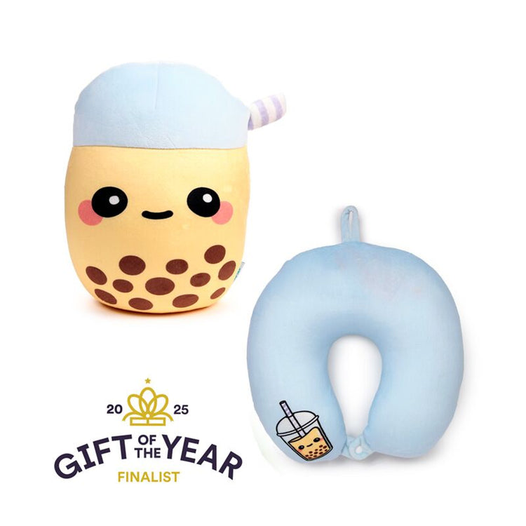 Swapseazzz foodiemals Boba de Bubble Tea Oreiller de voyage en peluche 2 en 1
