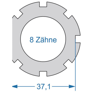 Outil de cycle cycplus.Tool 2 faces T8 37.1 T12 24.0