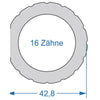 Outils de cycle cycplus power.tool 2 faces T16 42.8 Z12 23.0