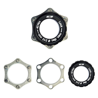 Adaptateur Cyclo tech centerlock à 6 trous, axe traversant
