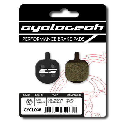 Plaquette de frein à disque Cyclo Tech prodisc kevlar semelle hayes