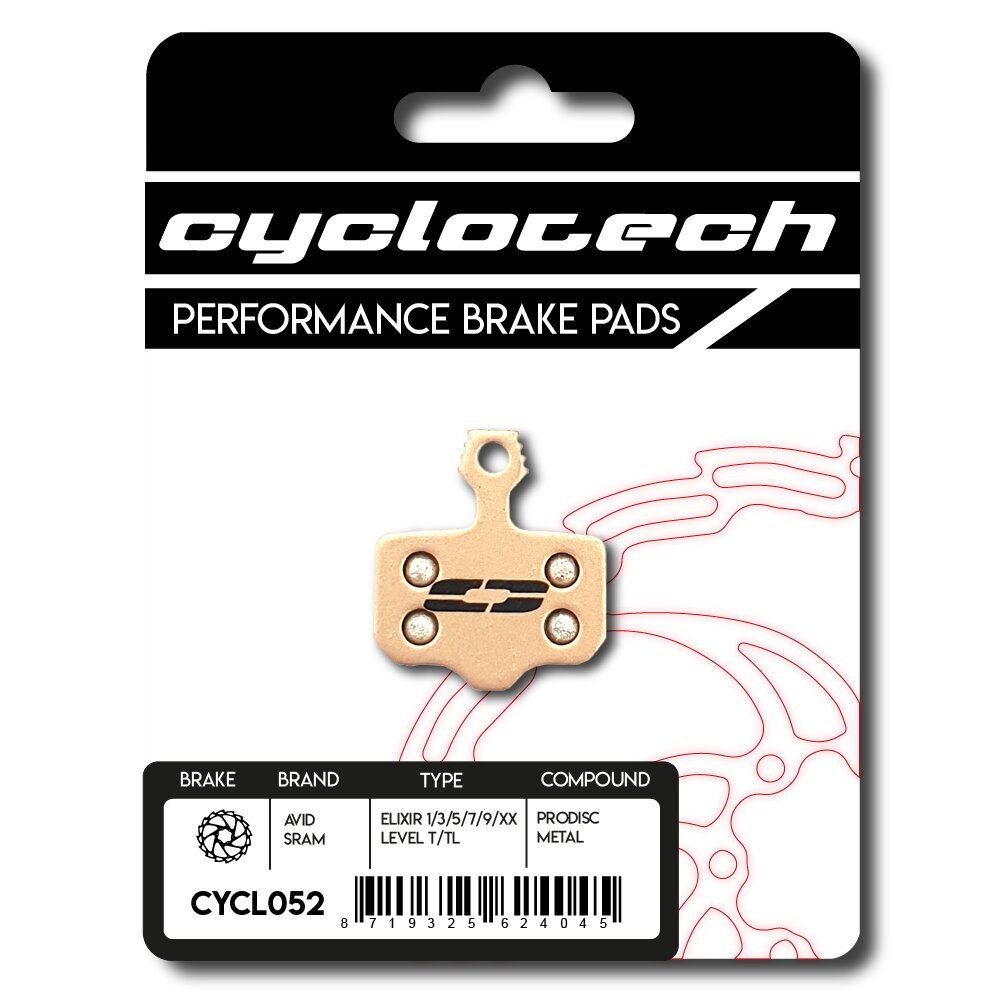 Plaquette de frein à disque Cyclo tech prodisc métal sram rouge