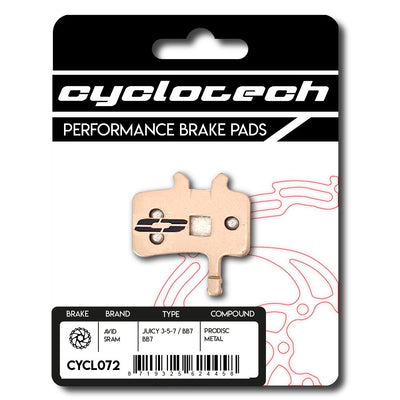 Plaquette de frein à disque Cyclo tech prodisc métal avid juteux