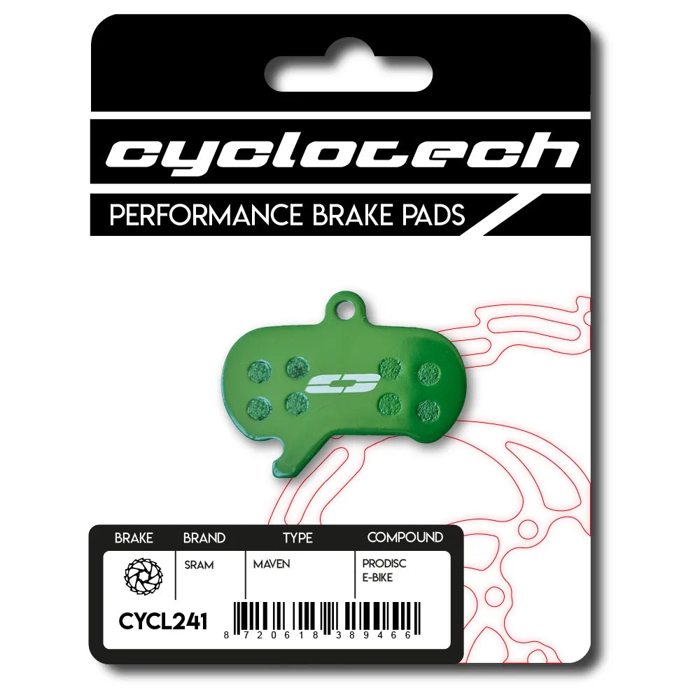 Plaquette de frein à disque Cyclo tech prodisc e-bike sram maven