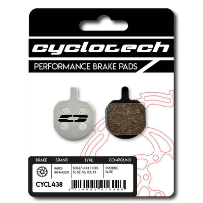 Plaquette de frein à disque Cyclo Tech, semelle Prodisc Elite Hayes