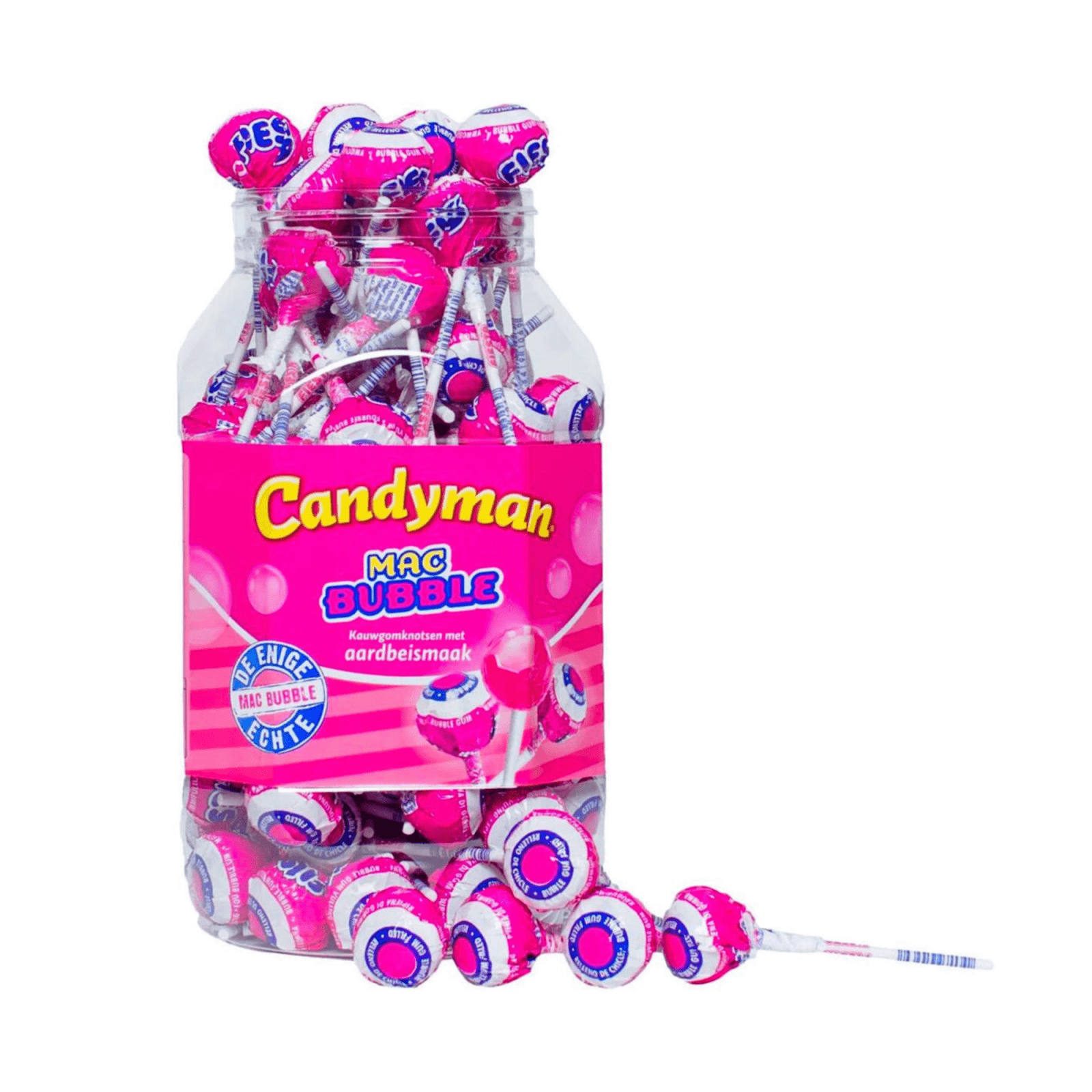 Sucette Candyman mac bubble fraise (100 pièces)