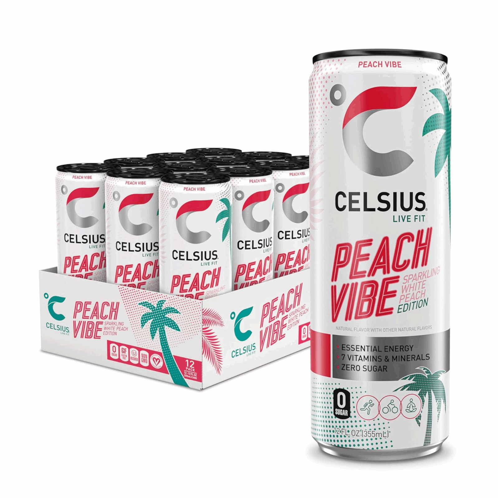 Boîte Celsius Peach Vibe (12x 250ml)