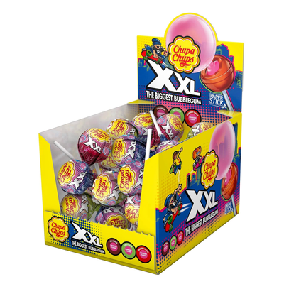 Sucette Chupa Chups XXL avec bubblegum (25 pièces)