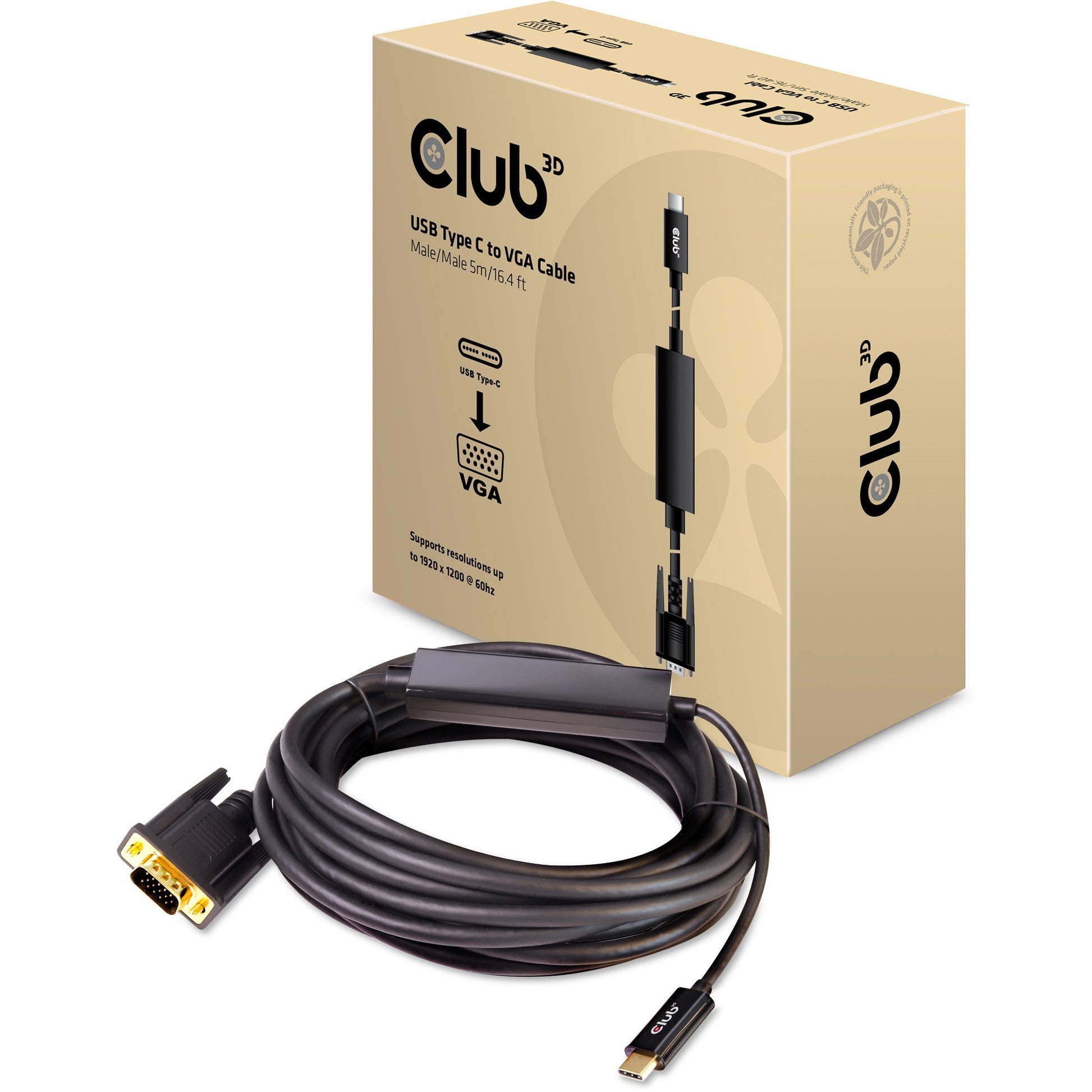 Club 3D USB Type C Cable actif VGA