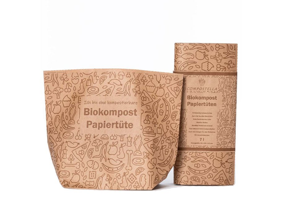 Compostela Paper Waste Sac brun gft 7l 10 pièces