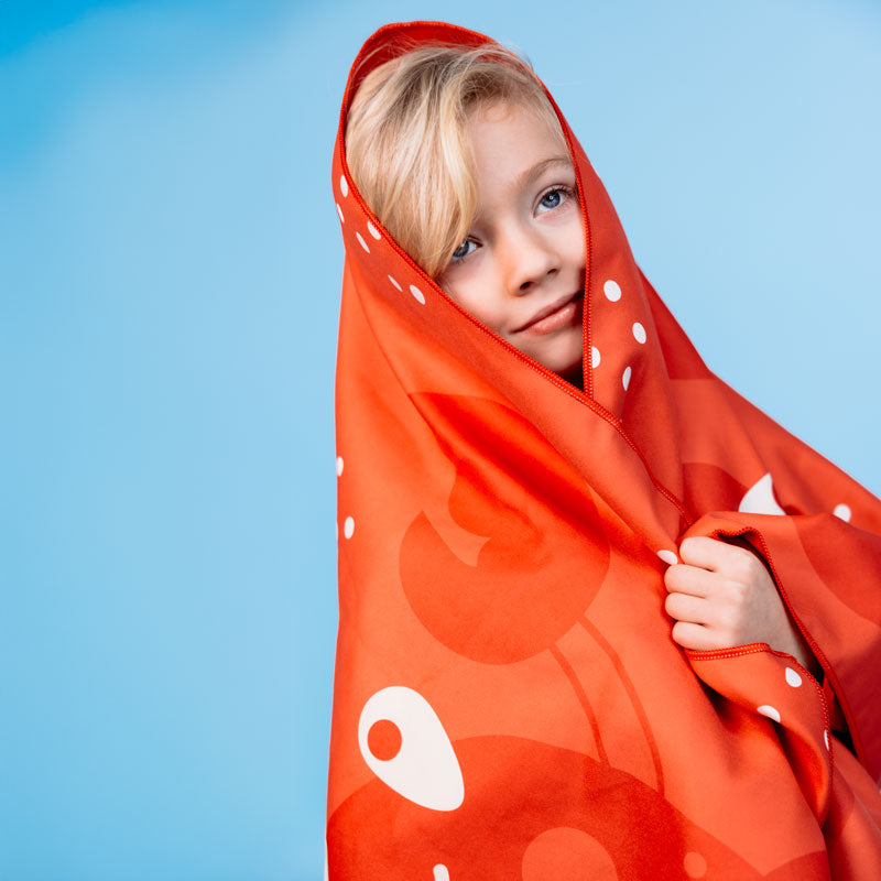 Crabby | Serviette en microfibre rouge 135 x 65 cm