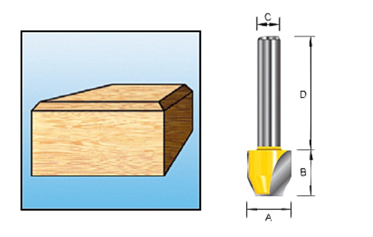 Accessoires Makita fraise à chanfrein hm r45 s8 - d-10665