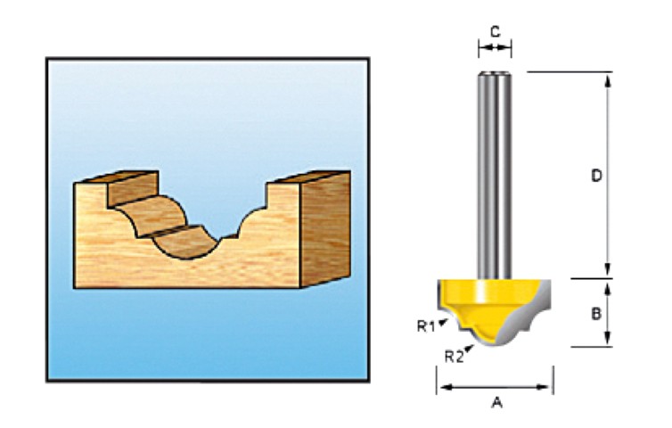 Makita accessoires coupe-profil décoratif hm 12.7mm s8 - d-11069
