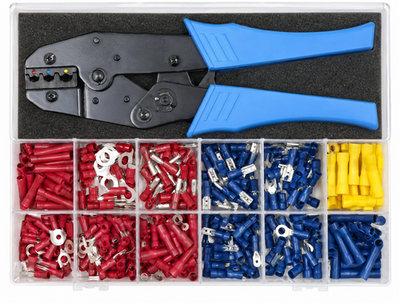 Assortiment de cosses Tirex isolées 360 pièces avec pince