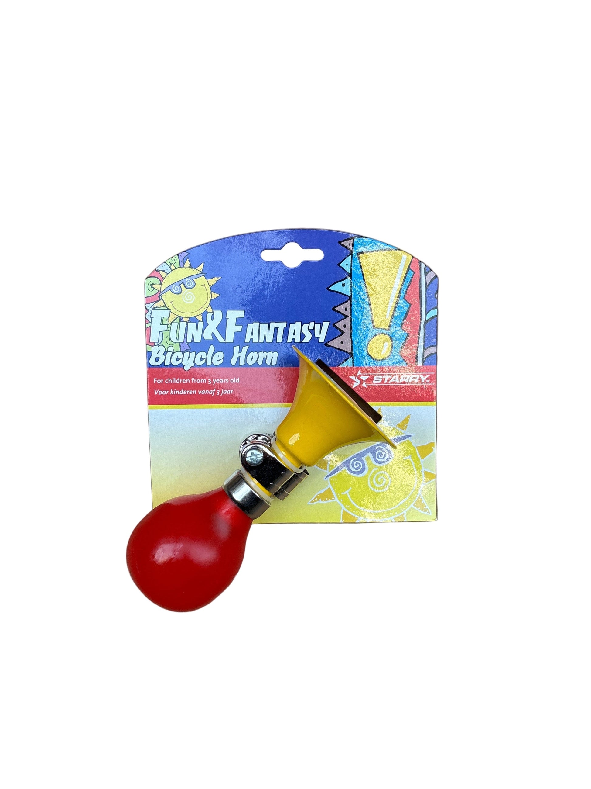 Falko import export klaxon de vélo étoilé jaune-rouge