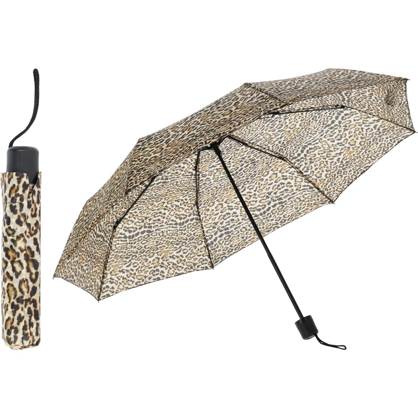 Parapluie pliant imprimé léopard