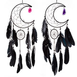 Catcher de rêve de Half Moon White avec Agate - afbeelding 1