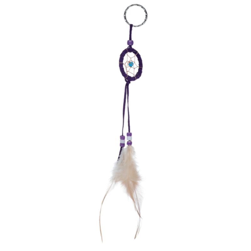 Mini Feathers Dream Catcher Key Ring avec des perles