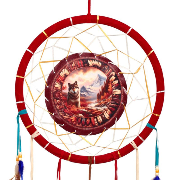 Autumn Wolf Dreamcatcher 33cm