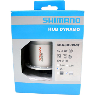 Shimano Dynamo Naf 100 36 Silver DH-C3000 6V 3.0W Écrou