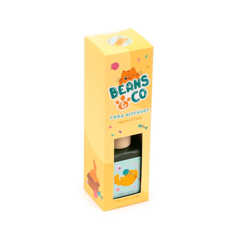 Beans Co Cats Coton frais 100 ml de parfum de parfum Huisparfum