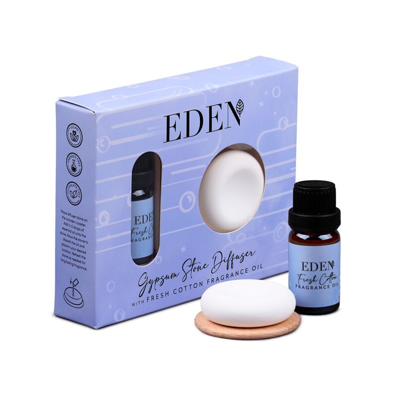 Coffret diffuseur et huile parfumée en pierre de plâtre de coton frais