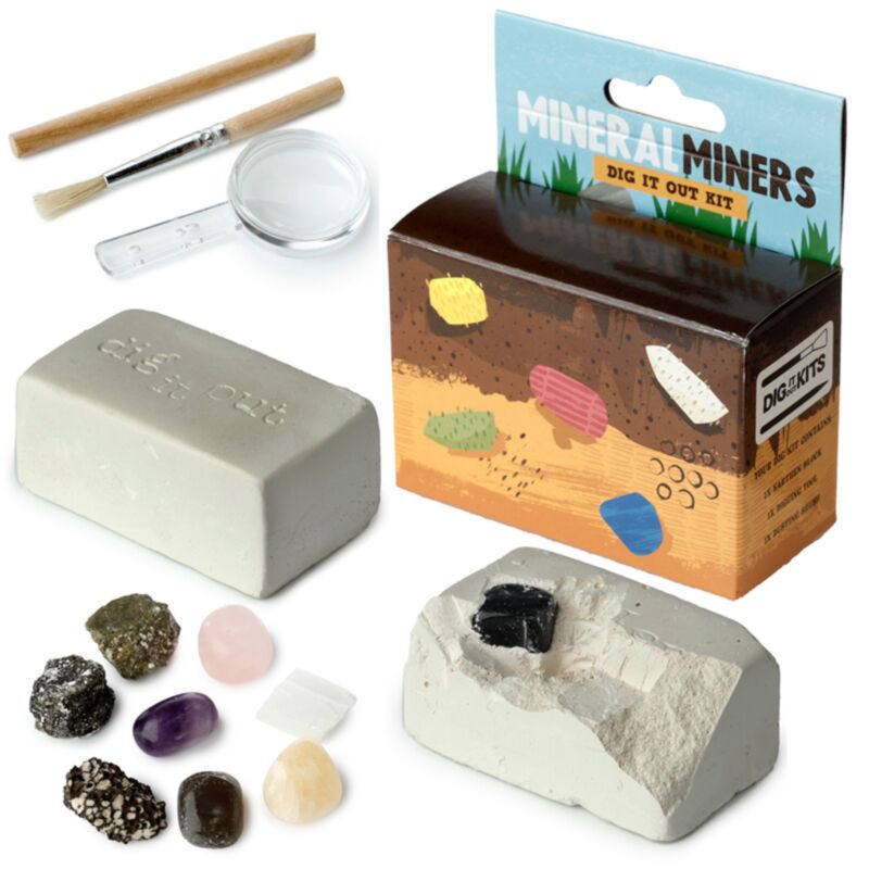 Stones, minéraux et excavation de pierres semi-précieuses set dig-a-saurus