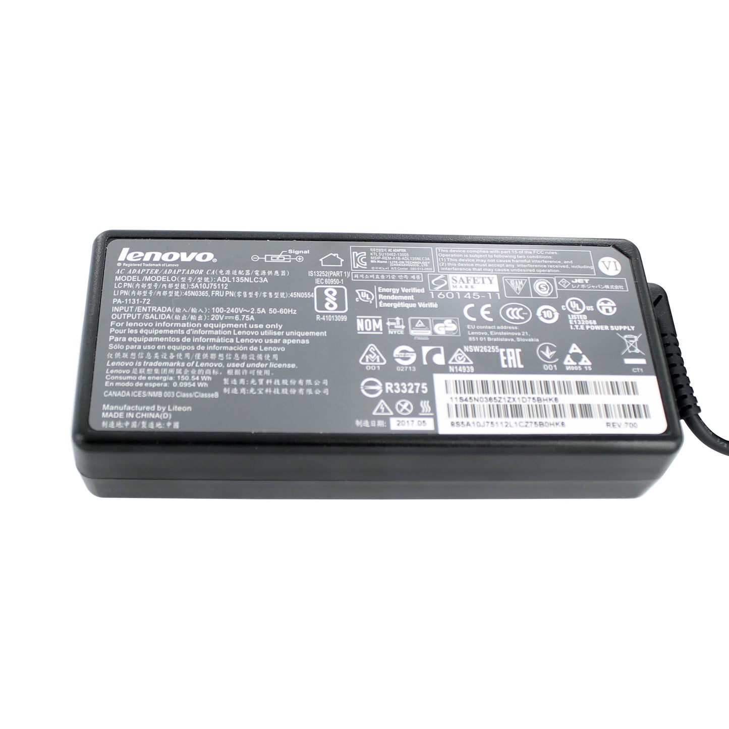 Adaptateur d'ordinateur portable Lenovo 135W