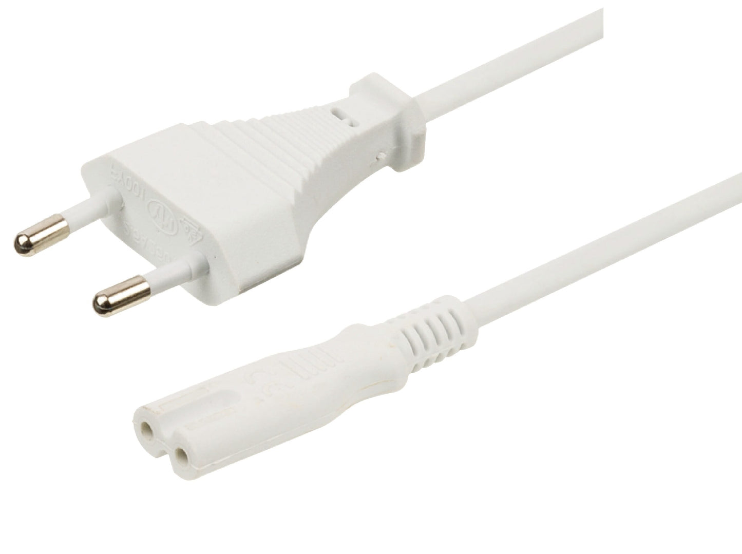 Étiquette privée vers IEC320-C7 Câble d'alimentation de 3 mètres blancs