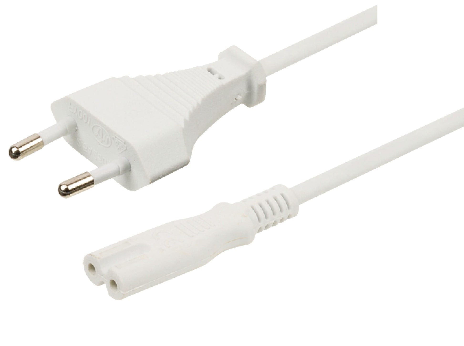 Étiquette privée vers IEC320-C7 Câble d'alimentation de 3 mètres blancs