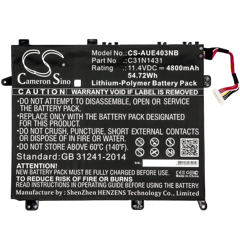 Batterie d'ordinateur portable de remplacement 4800mAh