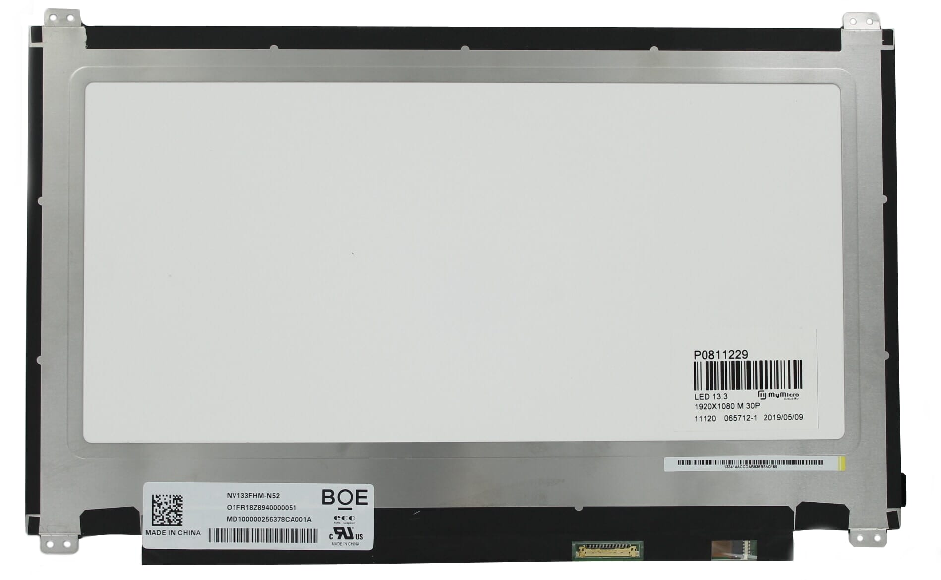 Écran LCD OEM 13,3 pouces 1920x1080 MAT 30pin EDP, IPS
