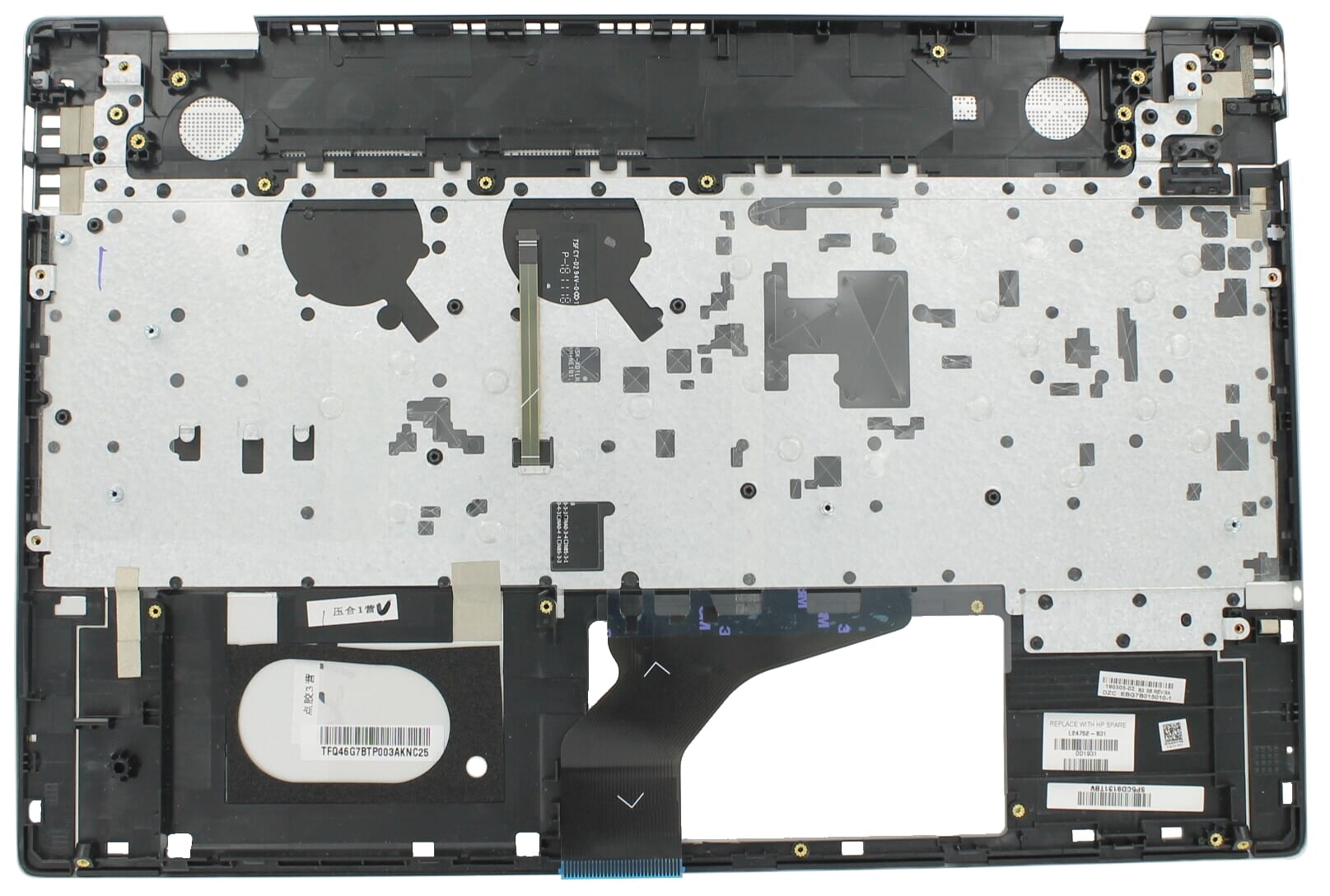 Hp clavier pour ordinateur portable qwerty us + couverture supérieure, page