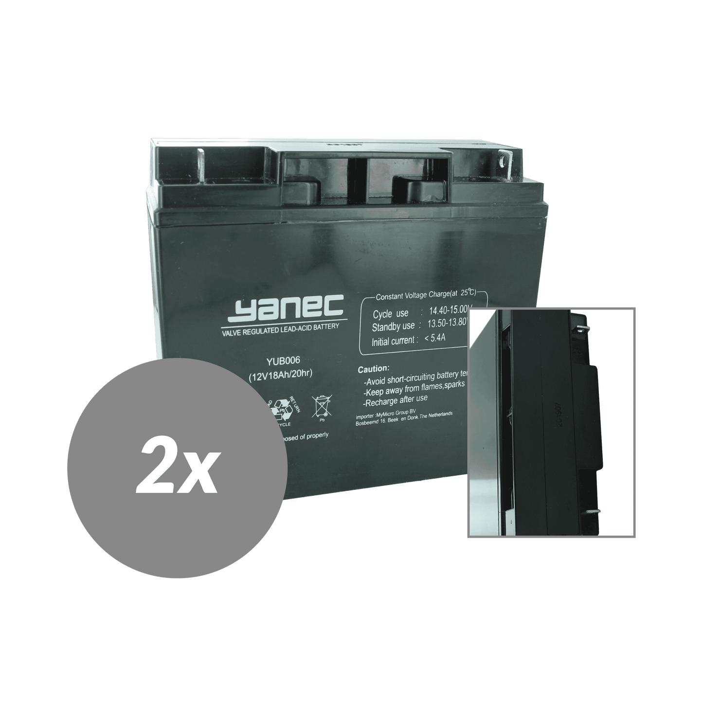 Remplacement de la batterie Yanec UPS Set RBC7 (Excl. Câbles)