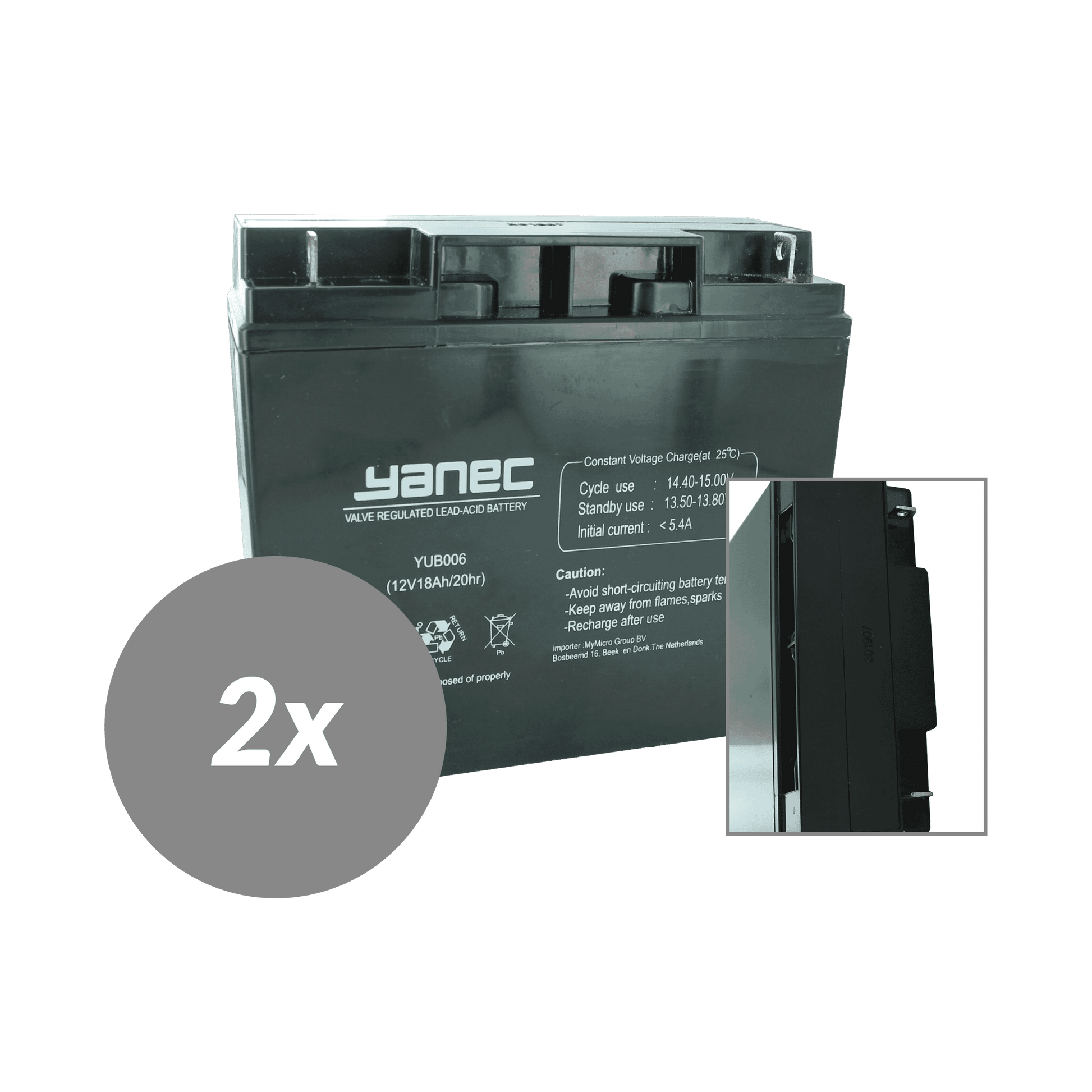 Remplacement de la batterie Yanec UPS Set RBC7 (Excl. Câbles)
