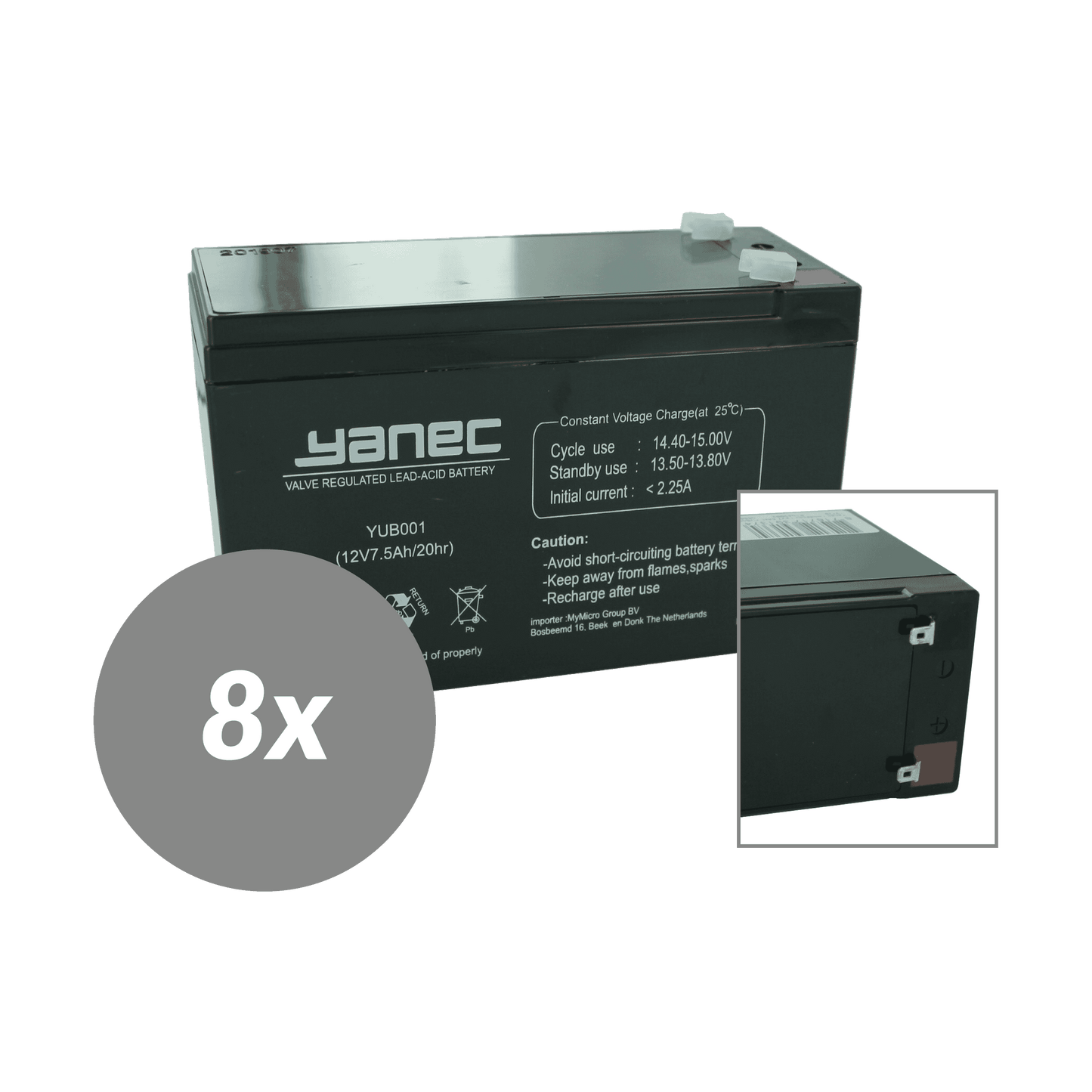 Remplacement de la batterie Yanec UPS Set RBC12 (Câbles excl.)