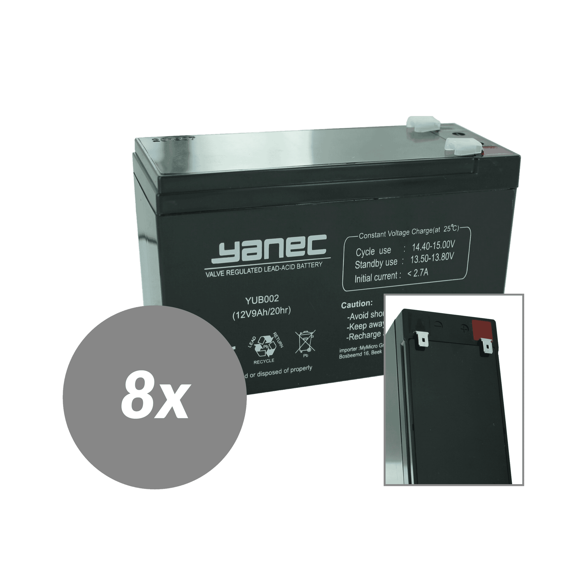 Remplacement de la batterie Yanec UPS Set RBC105 (Câbles excl.)