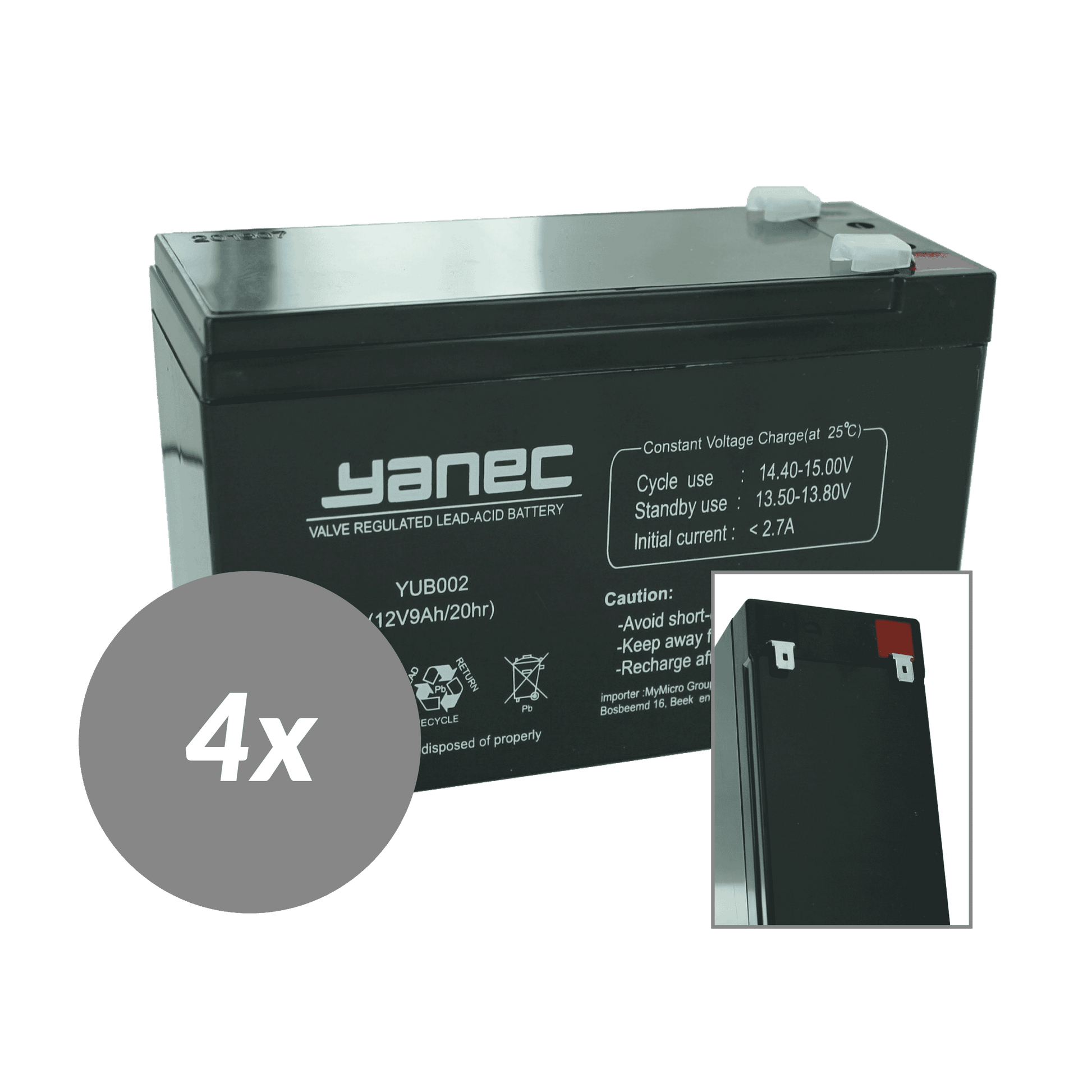 REMPLACEMENT DE BATTERIE YANEC UPS SET RBC107 (Câbles excl.)