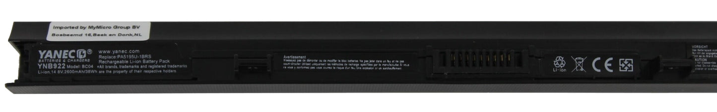Batterie d'ordinateur portable Yanec 2600mAh